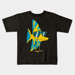 chicken fish friend. a fish with sunglasses. confused evolution. Kids T-Shirt